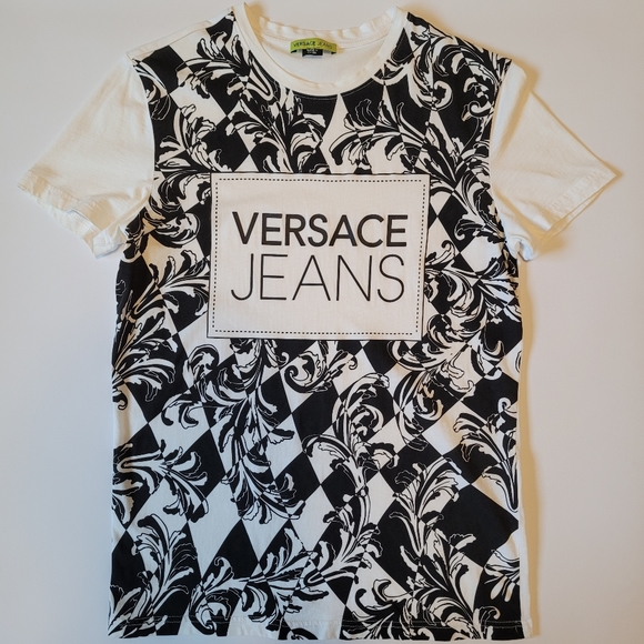 Men's S Versace Jeans baroque print cotton tee - Picture 1 of 2